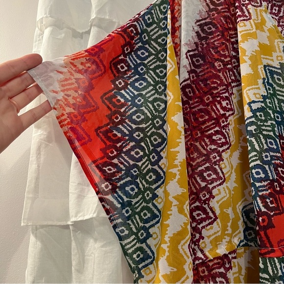 Lane Bryant Colorful Lightweight Tie Front Shawl Poncho - Size 22/24 - Picture 2 of 10